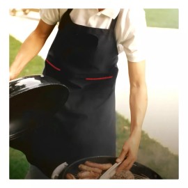Grill Delantal, Mandil, Master Chef, Mesero, Camarero, Barista. Color Negro Talla Unitalla Diseño De La Tela Poliéster