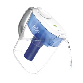 PUR 11-Cup Water Filter Pitcher with 1 Genuine PUR Filter, 11-Cup Capacity, 3-in-1 Powerful Filtration, Dishwasher Safe, Filter Change Light, White (PPT110WA)