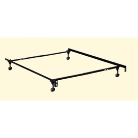 BOWERY HILL Modern Metal Adjustable Twin/Full Bed Frame in Black