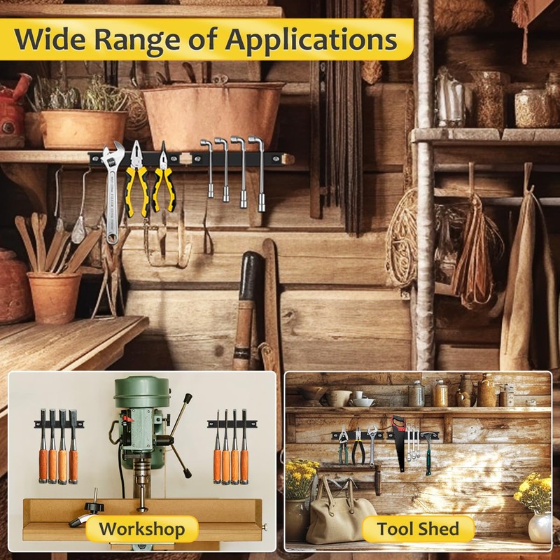 8” Magnetic Tool Holder with Rubber Protection, 4 Pack Magnetic