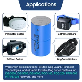 Aiobuvr 2CR1/3N 6 Volt Dog Collar Receiver Battery for Extreme PTPIR-003, PTPFS-003 Series Receiver, Pet Stop PCC-100/200 Series Receiver, Dog Guard DG-3000/5000/9000 Series Receiver 4 Batteries