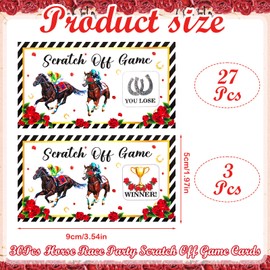 HOWAF Kentucky Horse Derby Scratch Off Card,30pcs Run for The Roses Party Scratch Off Fortune Cards for Horse Racing Party Activity, Derby Day Party Supplies Scratch-Off Game Cards