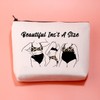 JXGZSO Motivational Quote Cosmetic Bag Beautiful Ins't A Size Love