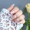 Handmade Press-On Nails, French Tip Press-On Nails, Handcrafted White Almond-Shaped