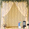 HEYFUNi 6.6FT x 6.6FT Warm White Curtain Lights Plug in,