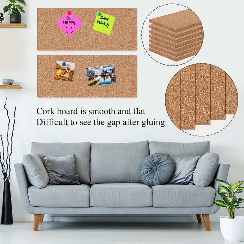 NACHLYNN Cork Board 6 Pack 17 x 8 Square Bulletin