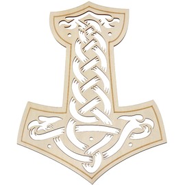 Fourth Level MFG Thor Hammer Viking Wall Decor Wooden Wall Art Décor and Captivating Wall Hanging Thor Art for Living Room or Bedroom