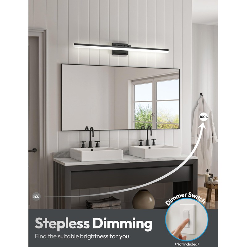 VOLISUN Modern Bathroom Vanity Light 39.4 inch, 34W Dimmable 5CCT