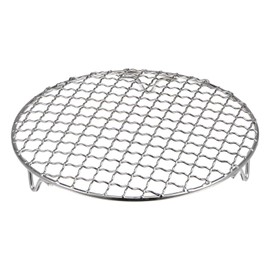 HARFINGTON Round Cooking Rack 8-inch 201 Stainless Steel Cross Wire Barbecue Grill Net with 20mm Legs for Cooking Baking Steaming BBQ