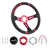 RASTP Universal Racing Steering Wheel,Deep Dish Steering Wheel Leather Embroidery