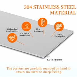 Mineye 304 Brushed Stainless Steel Sheet Gap Filler, Self-Adhesive Metal Gap Filler Trim Strip for Wall Oven/Microwave Combo/Range/Cooktop, 30" Long, 2'' Wide, 20Ga Thickness