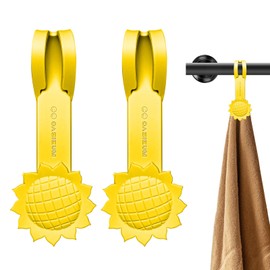 OASIEUM Magnetic Towel Clips 2Pack – Premium Multi-Scene Use Towel Hooks for Bathrooms, Kitchens, Showers & More – Keep Towels, Socks, Gloves, Aprons, and Small Tools Organized (Yellow)