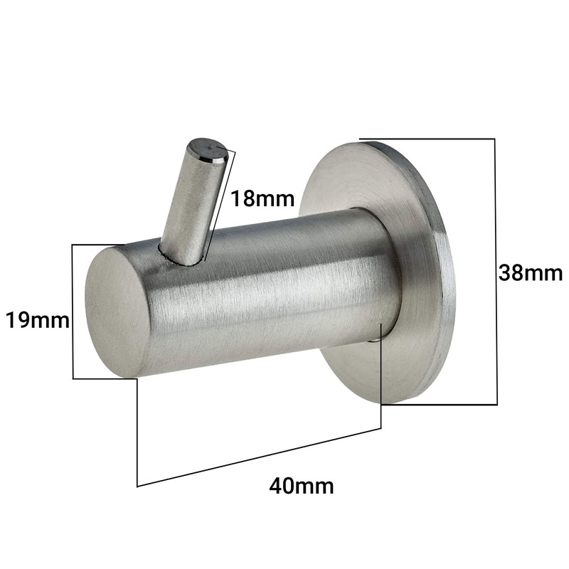 EAI Robe, Coat or Towel Hook Satin Stainless Steel Pack