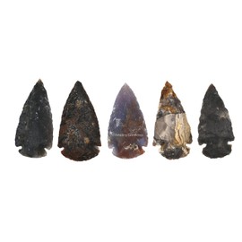 5 Pieces Fancy Jasper Arrowhead, Crystal and Healing Stone Flint Rock Arrow Head - 2" to 3" Arrowheads for DIY Project Craft Point Jewelry Making