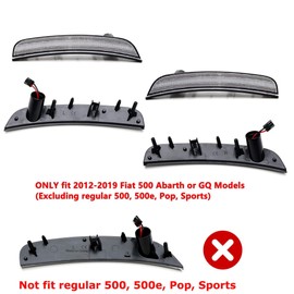 iJDMTOY Semi-Clear Lens Amber/Red Full LED Wheel Arch Side Marker Light Kit Compatible With Fiat 2012-2019 500 Abarth/GQ Models, Powered by Total 180-SMD LED, Replace OEM Sidemarker Lamps