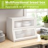 Large Bread Box Double Layer Bamboo Bread Box for Kitchen