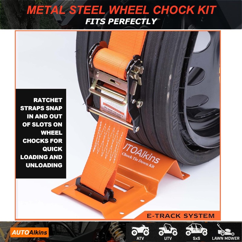 AUTOAlkins Wheel Chock Tie Down Kit, 4,400lb Break Strength —