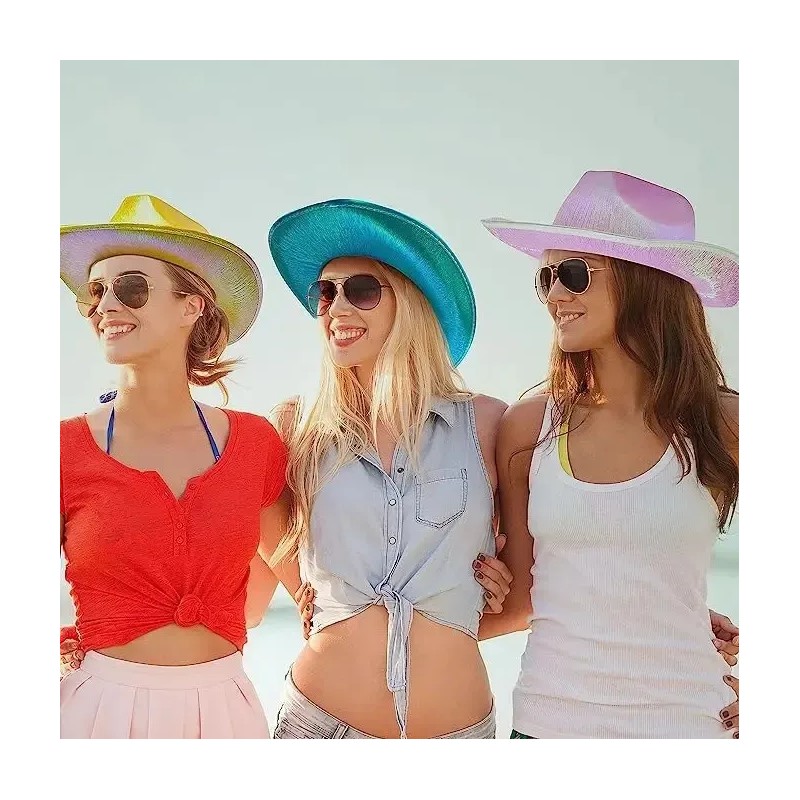 Xz 3pcs Sombrero Vaquero Disfraz Tornasol Fiesta Pride Tr A