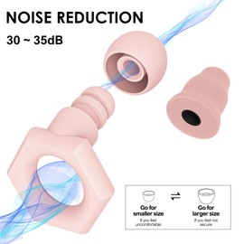 Ear Plugs for Sleeping Noise Cancelling,30-35dB NRR Silicone Earplugs with 5 Ear Tips in S/M/L,Ear Plugs for Noise Reduction for Sleep,Hearing Protection,Noise Sensitivity