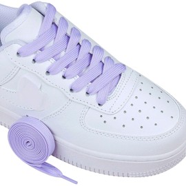 Olukssck 1 Pair Flat Shoe Laces for Sneakers, 2/5" Wide Athletic Shoelaces lavender 54 inch(137cm)