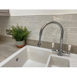 Milady | Two Function Tap Aerator/Shower Flow with Chromed Brass Flexible Hose | Black/Chromed tap Sprayer | Water Saving, Fits in Mins | Italian Made