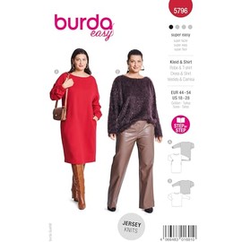Burda Style Sewing Pattern Women's Dress and Long-Sleeved Shirt Size 16-28