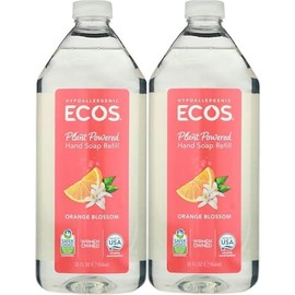 ECOS Sudsy Symphony: Orange Blossom Refill Hand Soap (2 Pack) | Harmony of Powerful Suds & Uplifting Citrus, Nature's Duet for Sparkling Clean Hands