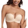 Lemorosy Women's Strapless Bra Push Up Anti-Slip Push Size Support