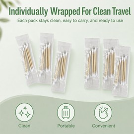 1000 Count Individually Wrapped Double-Tipped Travel Cotton Swabs