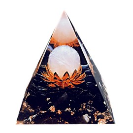 Saefheled saefheled The Flower of Life Orgonite Pyramid,Positive Energy Pink Crystal&Obsidian Orgone Crystal Healing Pyramid,for Reduce Stress, Balance Chakra,Meditation Attract Luck,Accumulate Wealth&Health