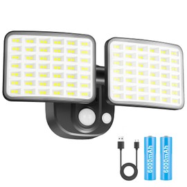 YTKIH Rechargeable Battery Powered Motion Light(2-3 Months Endurance), 2500LM Motion Sensor Outdoor Security Light, USB Charging LED Flood Light Outdoor for Garage/Yard/Entryways/Patio/Garden