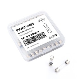 PIONFYNES (Pack of 20) 1A Fast-Blow Fuse 1Amp 250V Glass Fuses 0.24 x 1.18 inch / 6 x 30 mm(1Amp) (F1AL, 250V)