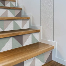 funlife 14Pcs Staircase Decoration, Peel and Stick Contact Paper Stair Sticker, Self-Adhesive Wallpaper for Kitchen Shelf Drawers Liner 7.08"x39.37" Slanting Lattice