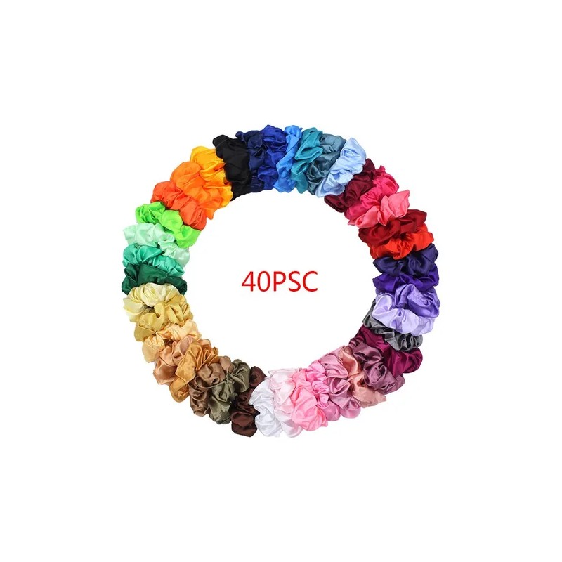 Ligas Para Cabello Scrunchies Y Satén 40 Colores