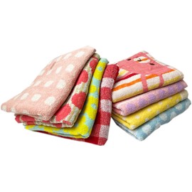 on the clover Face Towels, Assorted, Set of 8, Choose Your Type! Set of 8, Size: Approx. 13.4 x 30.7 inches (34 x 78 cm), Towel Lucky Bag, Bulk Purchase, Assorted Colors, 100% Cotton, Cute