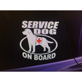 Set Of 2 “SERVICE DOG ON BOARD" Dog Sticker Vehicle/Window 5.5"x5.5" disability