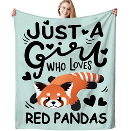 Red Panda Blanket Soft Cozy Warmth Flannel Red Panda Throw Blankets Just A Girl Who Loves Red Panda Blankets Bedding Decor for Red Panda Lover Girls Women Adults Gifts 50"x40"