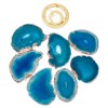 mookaitedecor Blue Agate Slices Wind Chimes for Home Garden Decoration