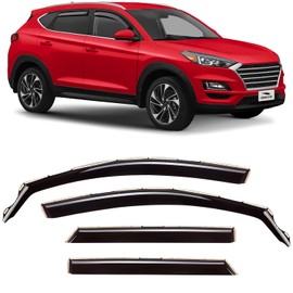 Voron Glass in-Channel Extra Durable Rain Guards for Hyundai Tucson 2016-2020, Window Deflectors, Vent Window Visors, 4 Pieces - 200730