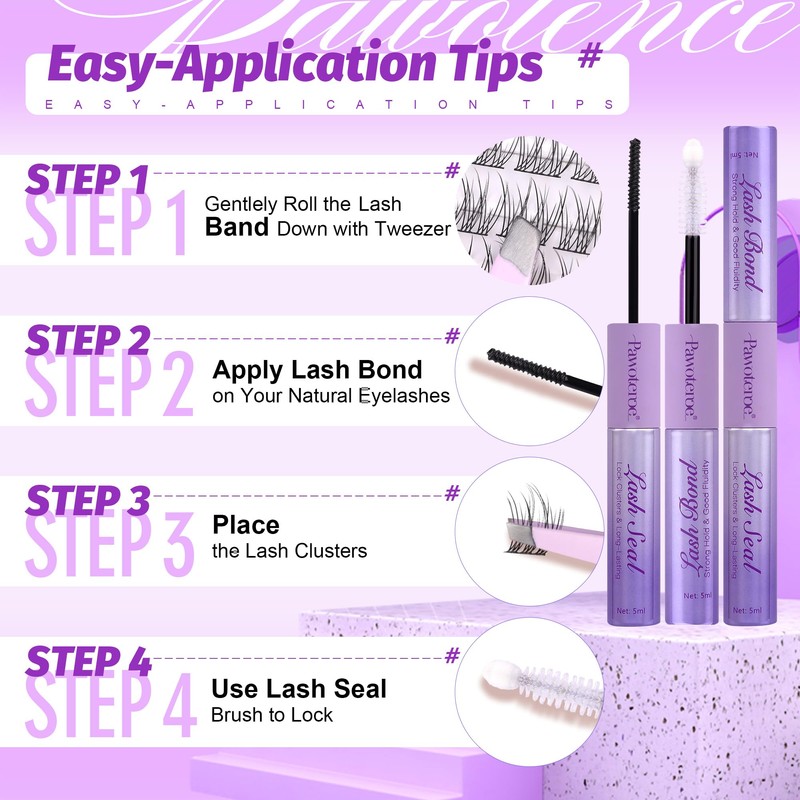 Pawotence Wispy Lash Clusters Kit Cat Eye Lash Extension Kit