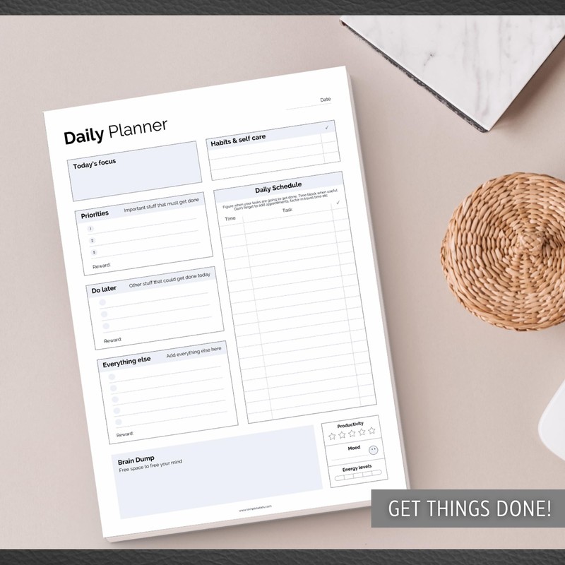 ADHD Daily Planner Notepad for Neurodivergent Adults - Productivity Daily