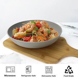 PYRMONT 65oz Wheat Straw Bowls-10 inches Large Salad Bowls Set of 6,Bowls for Kitchen,Shallow Serving Bowls,Lightweight & Unbreakable,Microwave & Dishwasher Safe,BPA-Free