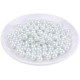 Weebee 200Pcs Glass Pearl Beads Assorted Colors Loose Spacer Round Czech Tiny Satin Luster Handcrafted Beading Assortments for DIY Craft Necklaces Bracelets Beads for Jewelry Making (White, 4mm)