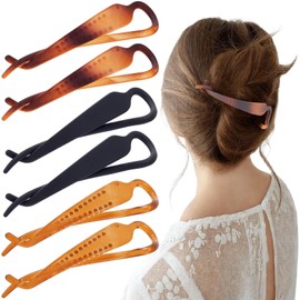 Mxxipp 6pcs Banana Hair Clip for Women Girls, Non-Slip French Twist Hair Styling Clip Barrettes, Minimalist 80s/90s Style Resin Flat Hair Accessories for Long Short Thick Thin Fine Hair