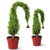2 Set Lime Green Whimsical Bendable Christmas Tree, Curved Christmas