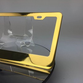 MotorVehicleParts New Powder Coated Gold Stainless Steel License Plate Frame Holder Bracket