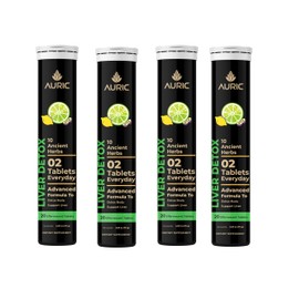 Auric Herbal Liver Support Supplement | Milk Thistle (Silymarin), Turmeric, Garlic, Ginger for Liver Health | Advanced Detox & Cleansing Formula for active Liver | 80 Tablets | Plant Based Gluten-Free