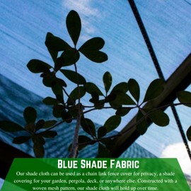 Farm Plastic Supply - Blue Shade Sail Hemmed and with Grommets - 80% - Mesh Fabric for Patio Shade, Garden Shade Sail, Sun Shade, Shade Canopy, Garden Sun Block, Wind Screen, Shade Cloth (6' x 50')