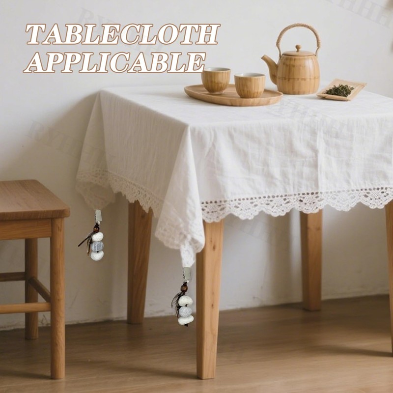 RYHHH 4 Pieces Tablecloth Weights, Cobblestone Shape Heavy Duty Tablecloth
