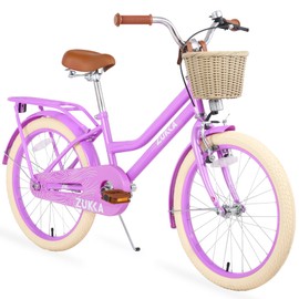 BALINGE 20" Inch Girls Bike Kids Bike Girls Bicycle 20 Bike for Girls Ages 7 8 9 10 Years Old,MTB Single Speed Bicycle,Enclosed Chainguard Kids' Bicycles,Adjustable Riding Position，Pastel Pink-Purple